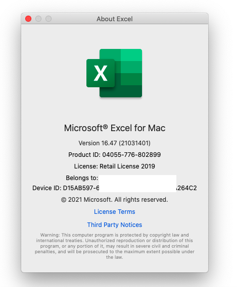 Excel For Mac How To Check Version And How To Update RealData Software