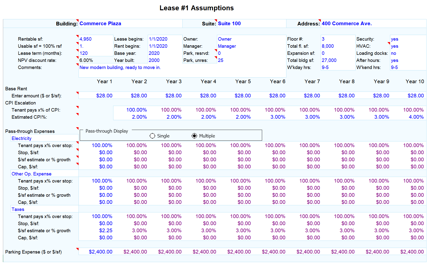 commercial lease analysis assignment